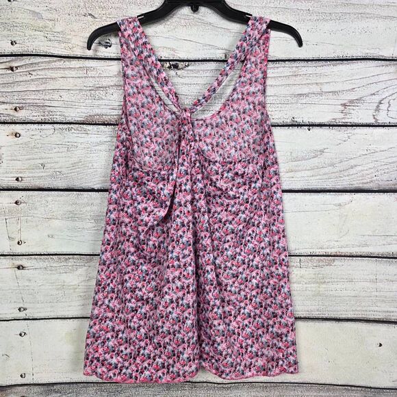 J.Crew Pink Blue Floral Sleeveless Blouse (12) - Picture 2 of 7
